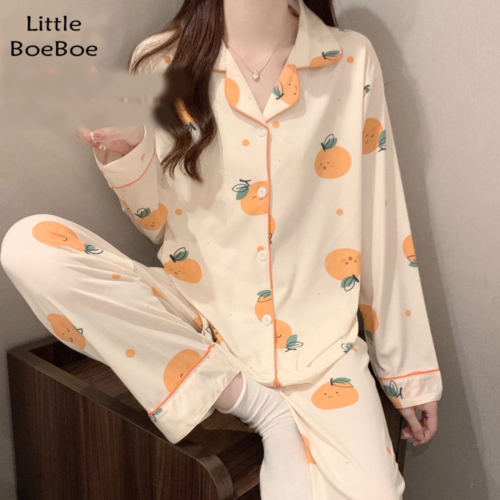 KATUN Belliea - Carie Pajamas | Korean Jumbo Premium Bamboo Cotton Long Sleeve Sleepwear Set for Adult Women