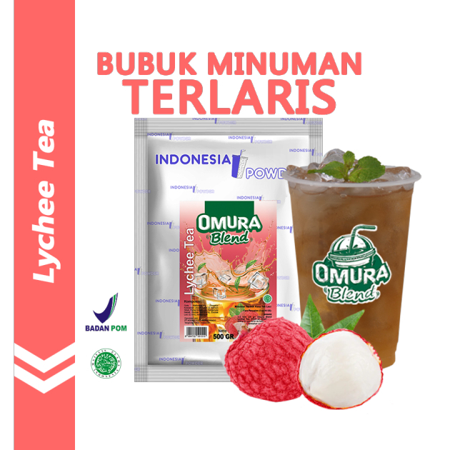 Lychee Tea 500 gr / Premium Powder / Lychee Tea / Indonesia Powder / Omura Blend Drink Powder / Boba Drink Powder