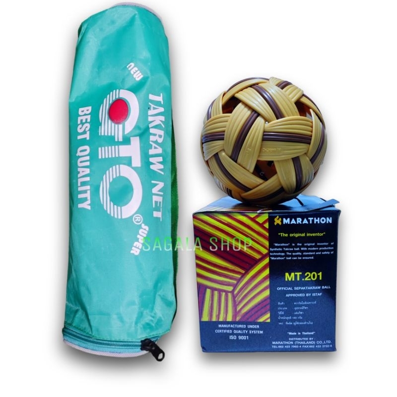 1 Set of Original Marathon MT 101 MT201 MT301 Thailand Takraw Balls and Net GTO