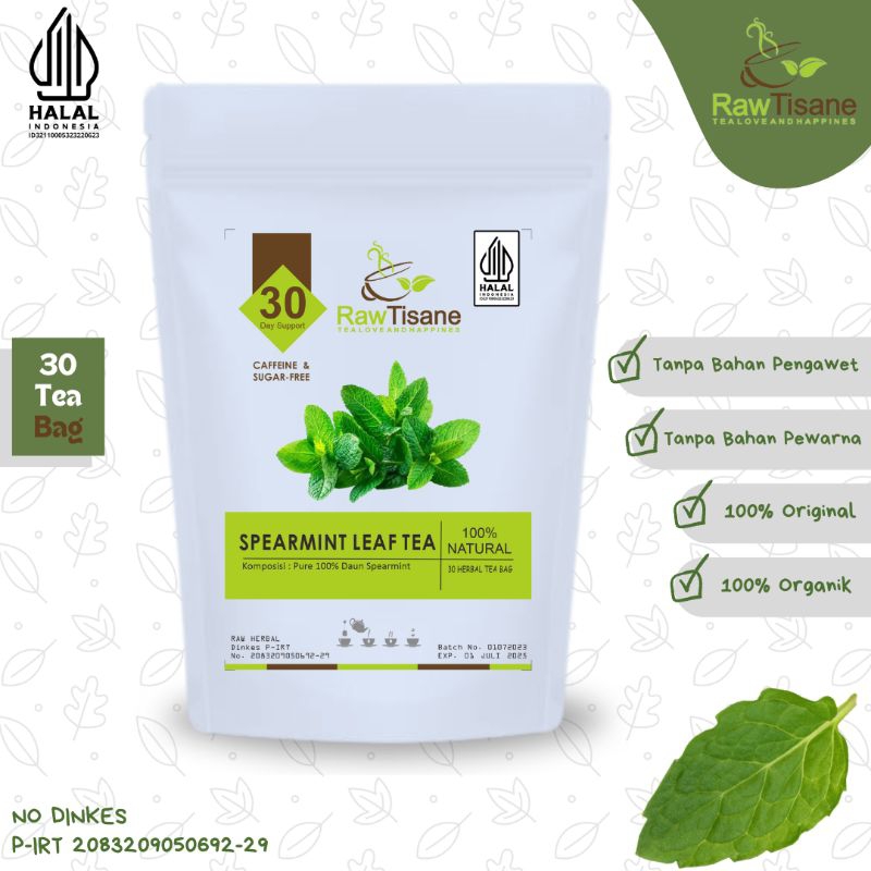 Spearmint Tea: Spearmint Leaf Tea - 30 Tea Bag