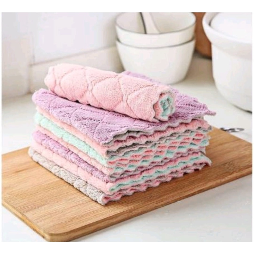 Anti-oil Microfiber Towel Multipurpose Kitchen Countertop Dish Washer Absorb Water Cleaning