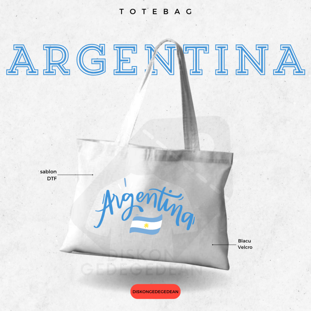 Discountgedean Totebag Argentine Souvenir Bag By Buenos Aires Material Velvet Screen Printing Type 1