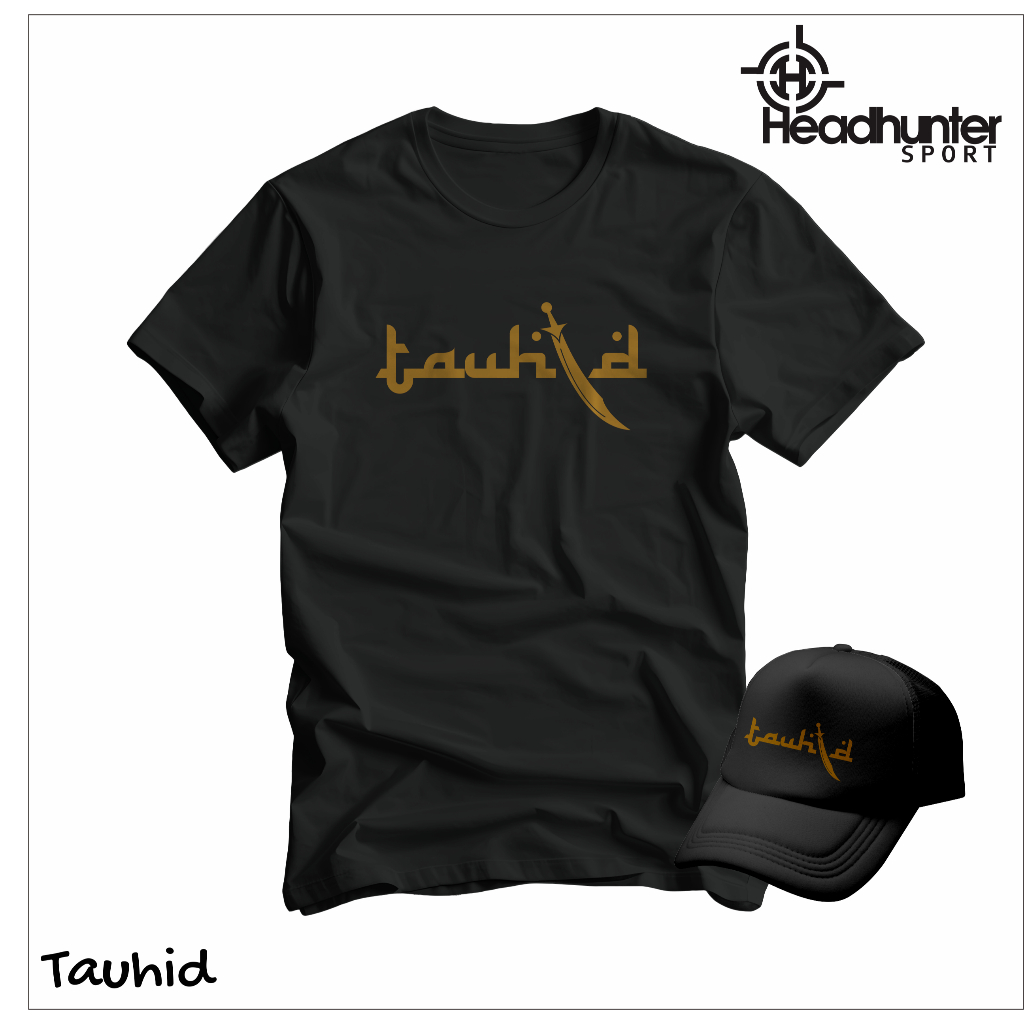 T Shirt Monotheism PLUS Gold Hat Shirt Islamic Da'Wah MUSLIM FASHION DISTRO