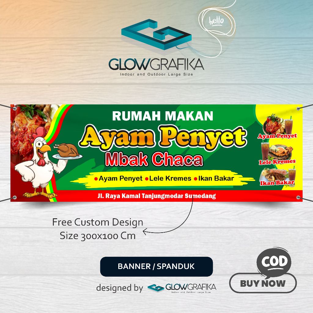 Print Penyet Chicken Restaurant Banners