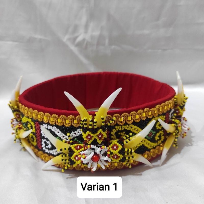 MERAH Kalimantan dayak men's traditional red hat, adult size