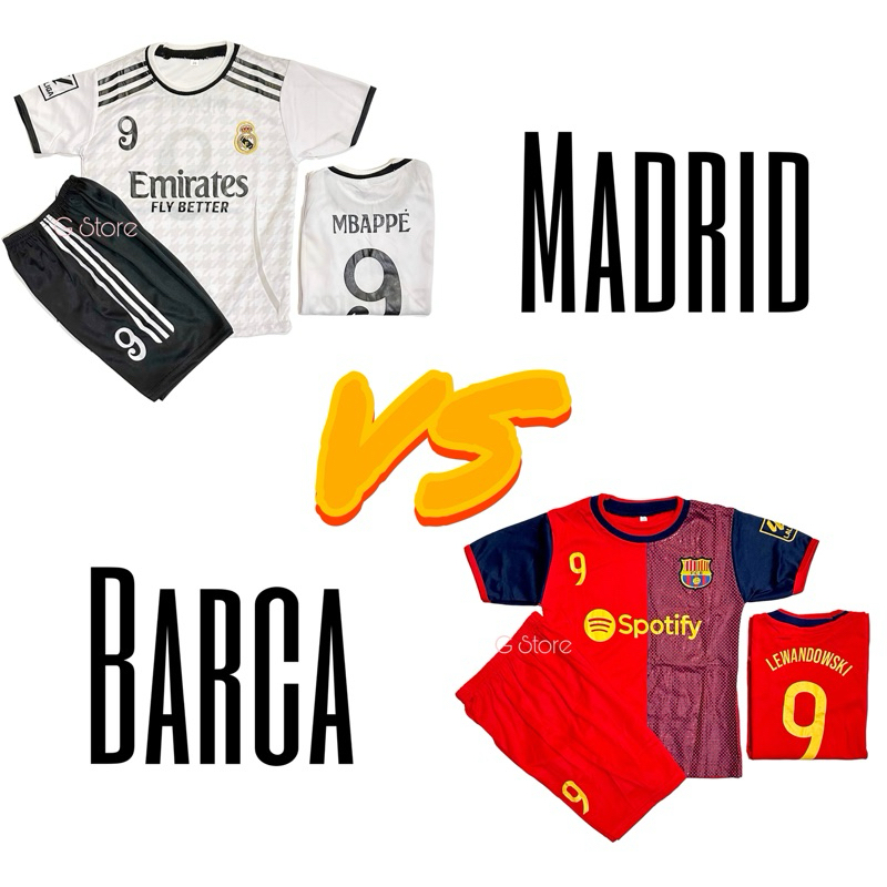 /EL Classico Ball Shirt Suit/MADRID BARCA JERSEY Unisex Ball Shirt Pants SET/Latest Children's Ball Shirt