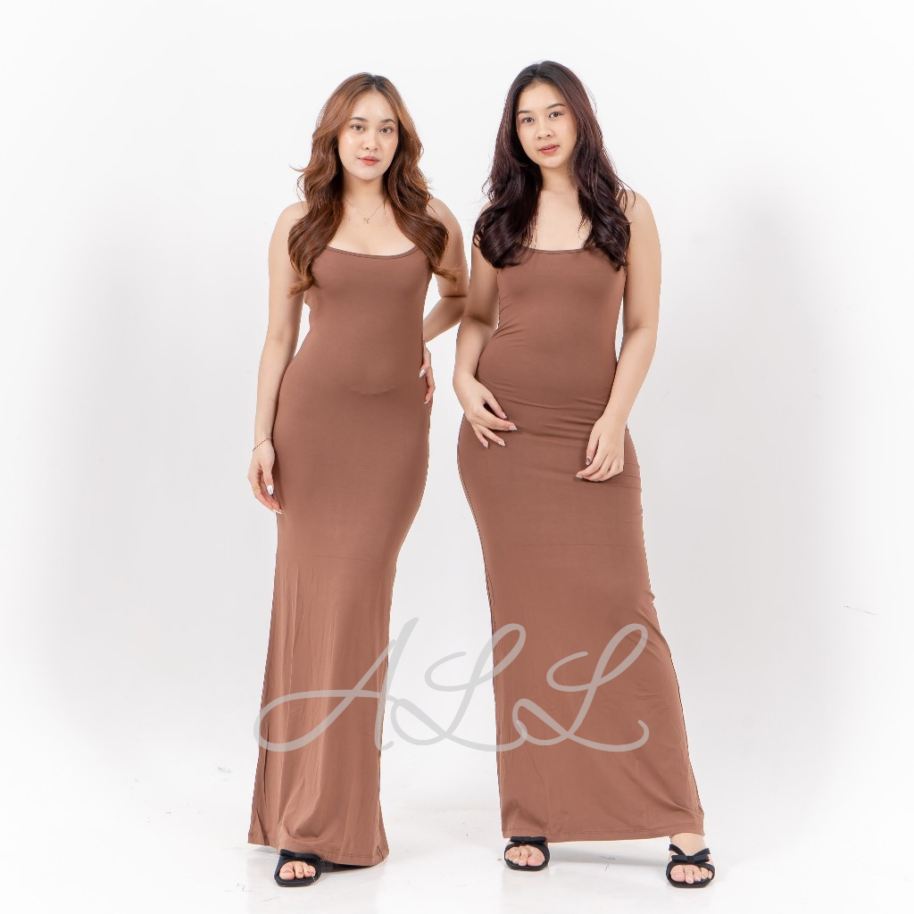 LONG DRESS BODYCON SPAN - MAXI BODYCON DRESS - BASIC DRESS KOREAN STYLE - MAXI LONG DRESS KEKANIAN