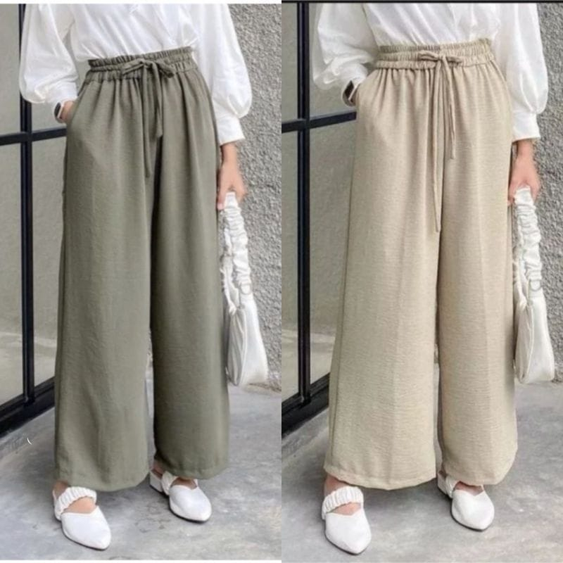 Premium Cringkle Airflow Culottes Size M - L - XL - XXL Jumbo Highwaist Standard Korean Style Free Shipping
