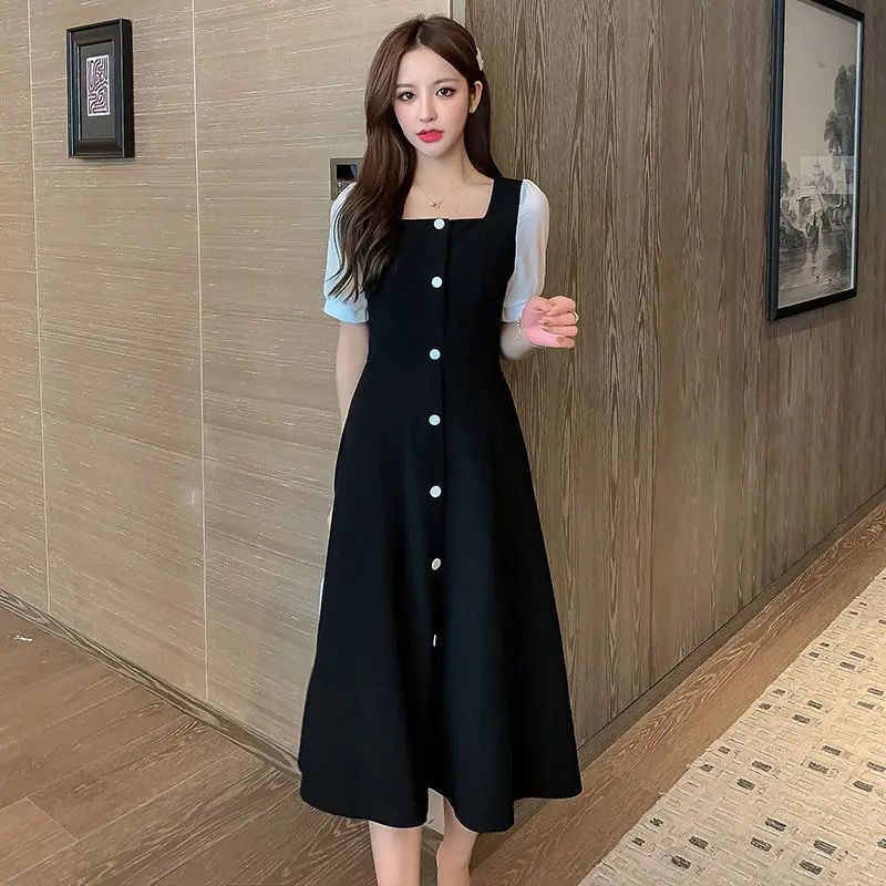 Basic id fashion Dres Women korean style Short Sleeve/elegant Women's Dress/mecca Dres