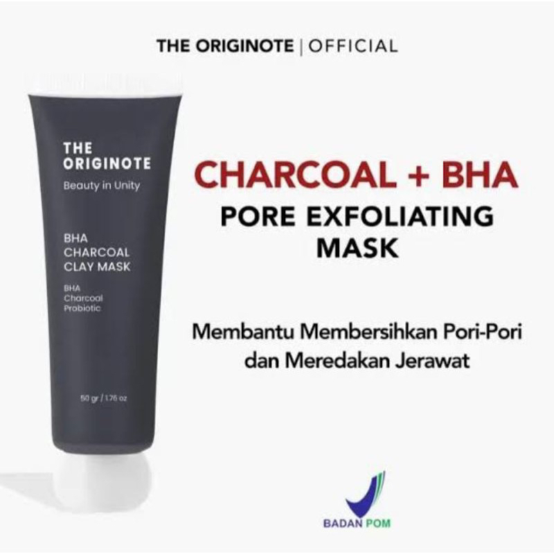 The Originote BHA Charcoal Clay Mask - Exfoliating Mud Mask Facial Mask Removes Dead Skin Cells Removes Excess Oil with Charcoal BHA