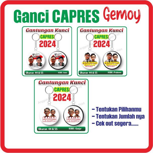 GANTUNGAN Keychain Accessories Souvenir Election Presidential Election Presidential Election Presidential 2024