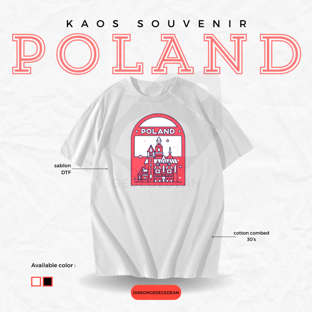 Discountgedean Souvenir T-Shirt Poland/Polish Tshirt By Warsaw Adult Children Many Pictures Variant Type 1