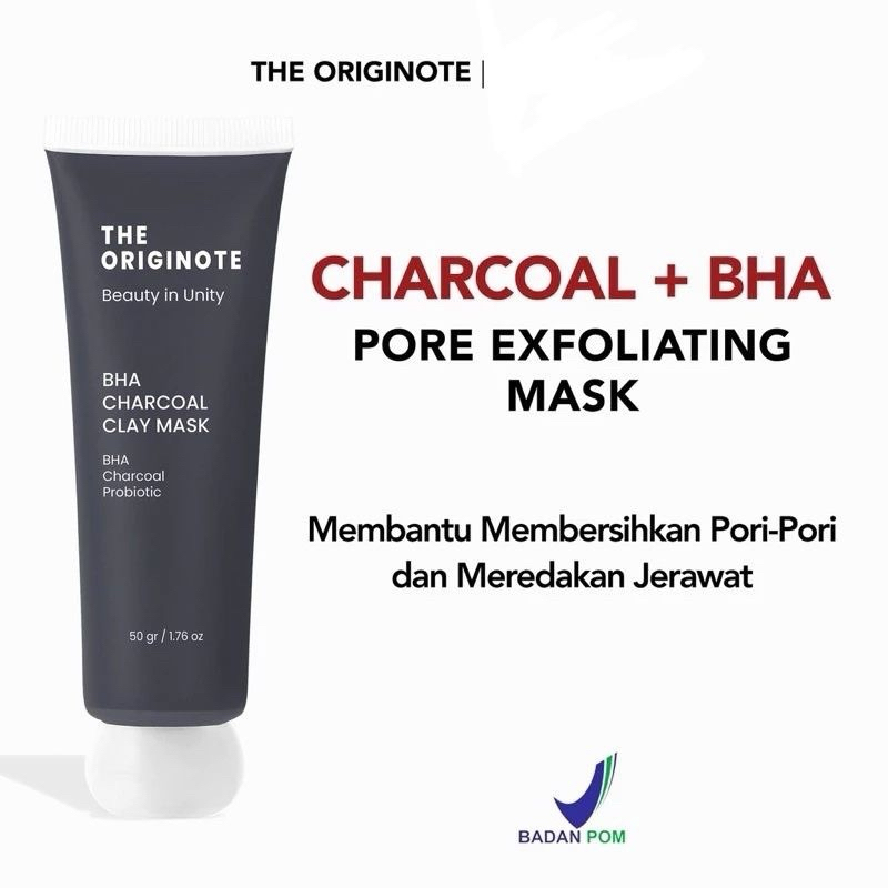 The Originote BHA Charcoal Clay Mask - Mud Mask Face Mask