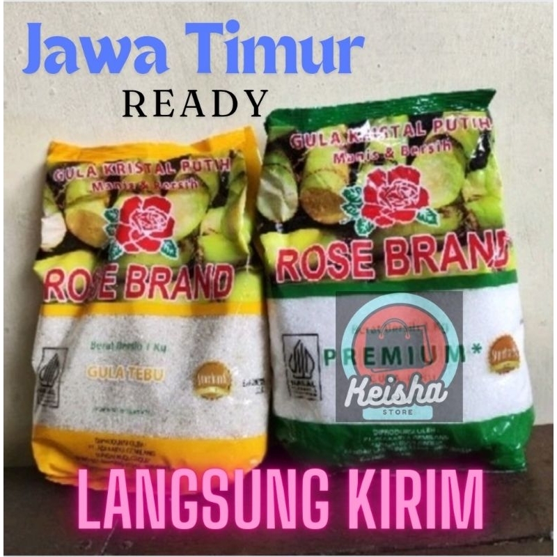 Hijau Putih Rosebrand Sugar 1kg random yellow/green white sugar cane