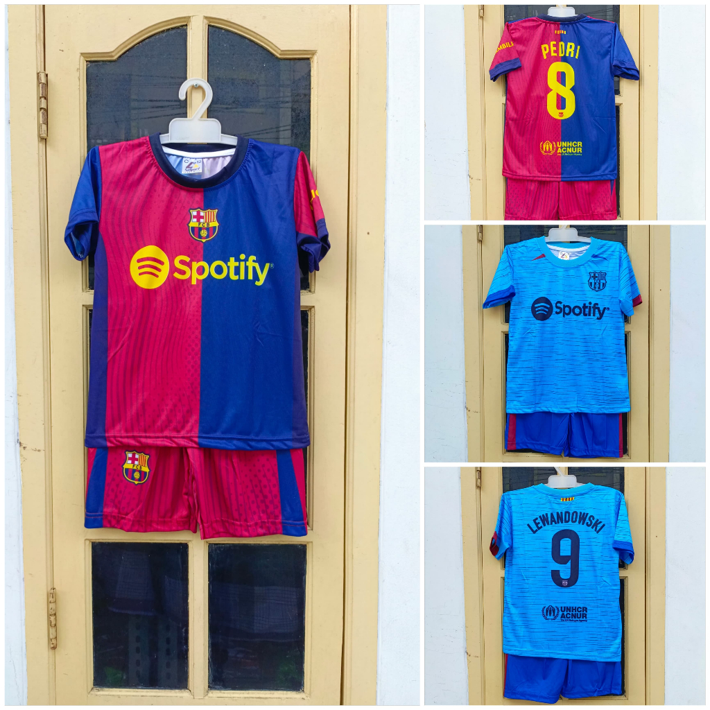 The Newest BARCELONA AWAY Children's Football JERSEY/BARCELONA PRINTI G. Ball Shirt Suit