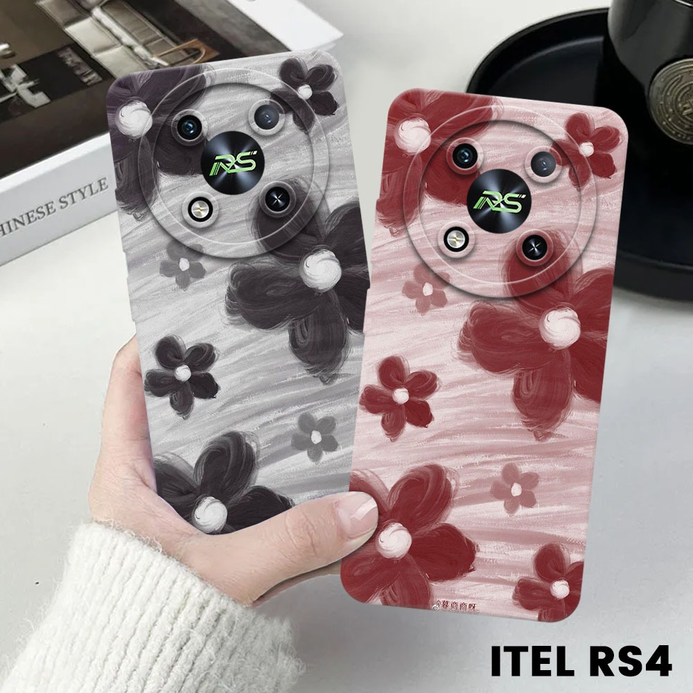Disimurah Case For Itel RS4 2024 Latest Fashion Case Flower (DS37) Casing Prokamera itel RS4