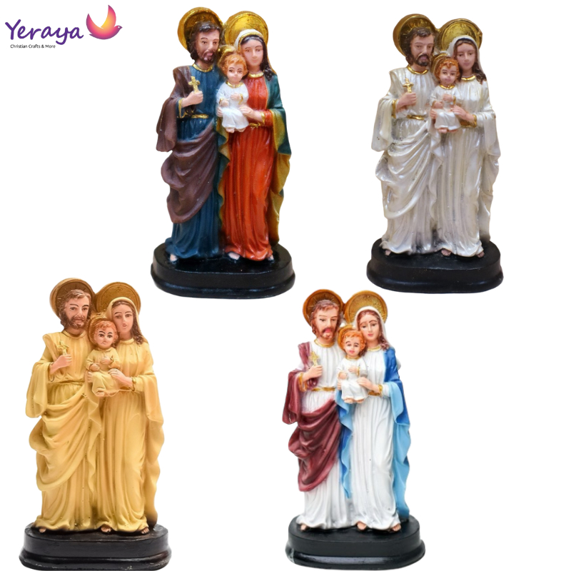 Aura Ivory Holy Family Statue 15cm - Spiritual Statue - Church Statue