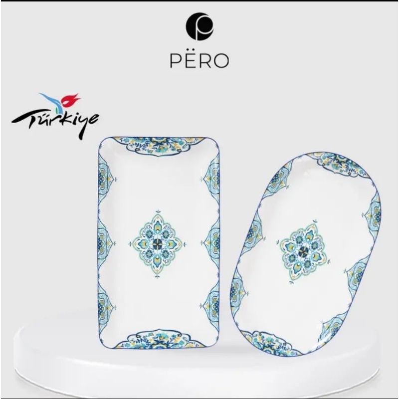 Pero 10 inch Ceramic Serving Plate Set / Premium Turkish Motif Serving Plate / Souvenir Hampers