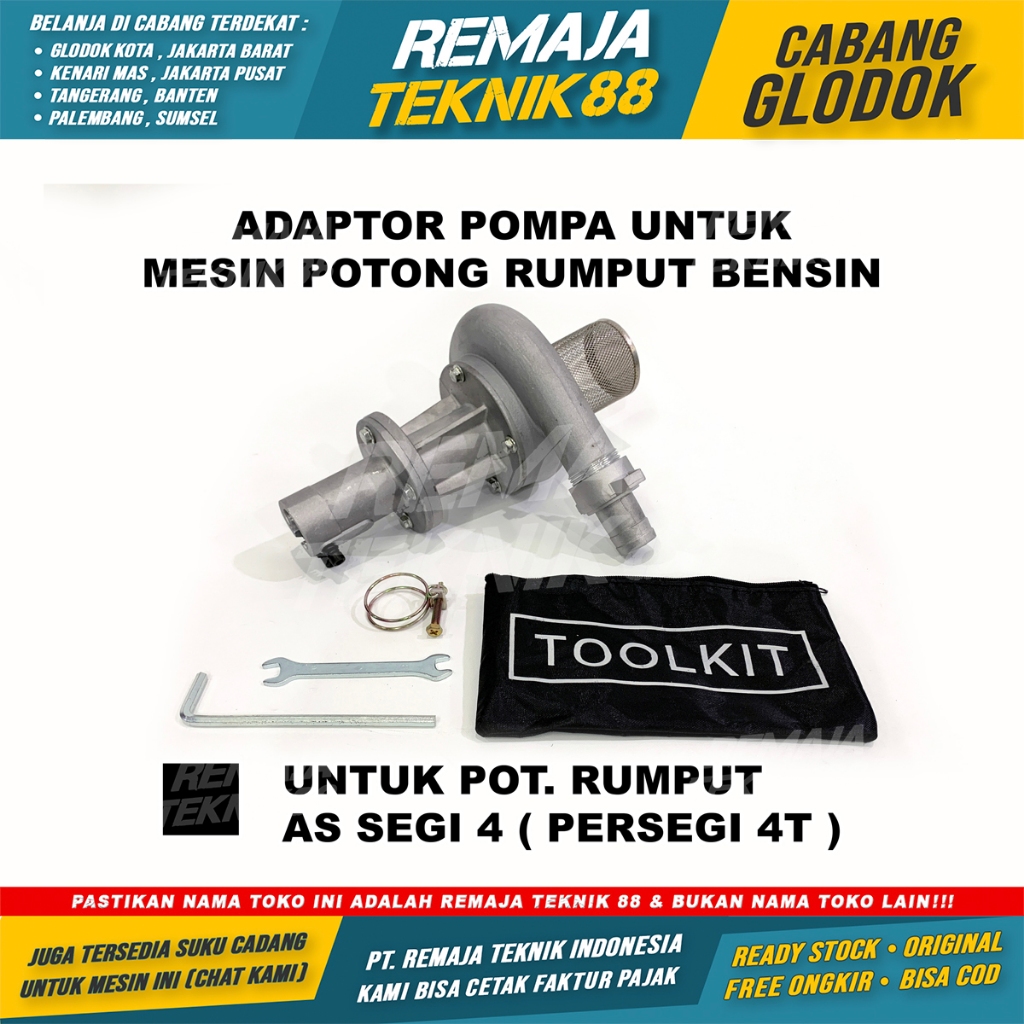 ADAPTER POMPA AIR / FIRMAN FWP-10 / TENAGA MESIN POTONG RUMPUT TANPA LISTRIK