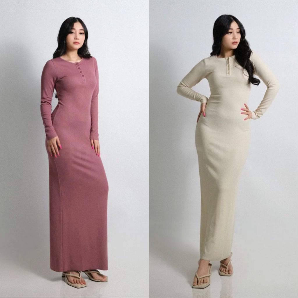 DRESS PREBODY KNIT RIB ARISHA DRESS KANCING KOREAN LOOK / DRESS BODYCON BY NF