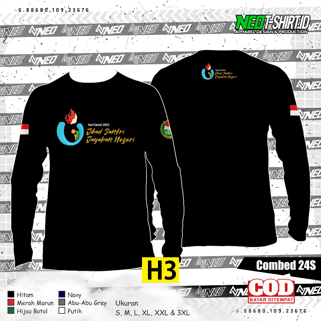 National Student Day T-Shirt 2024 | H3 | Long | Ministry Of Religion Official logo | Premium 24s