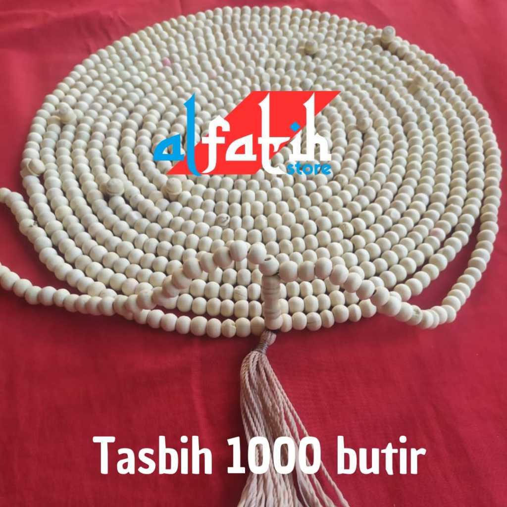 Tasbih 1000 beads 8mm natural white color tasbih thousand beads tasbih sribu beads original