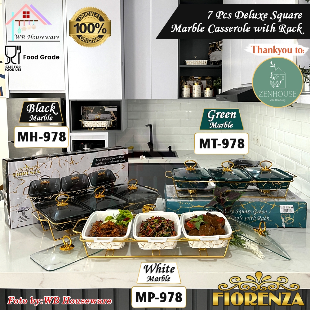 Best Selling!!! Buffet set In Terms Of 3-sided Contents+Lid+Shelf marble duluxe series Ceramic/premium casserole set with rack/food warmer type 978