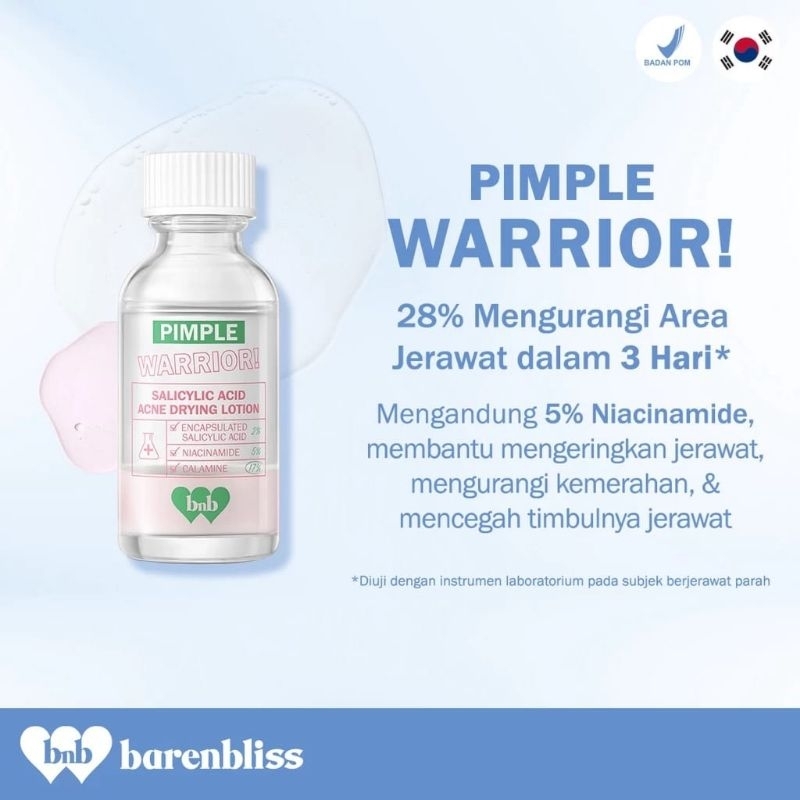 Bnb Barenbliss Pimple Warrior! Salicylic Acid Acne Drying Lotion - Acne Spot Treatment Care 35g