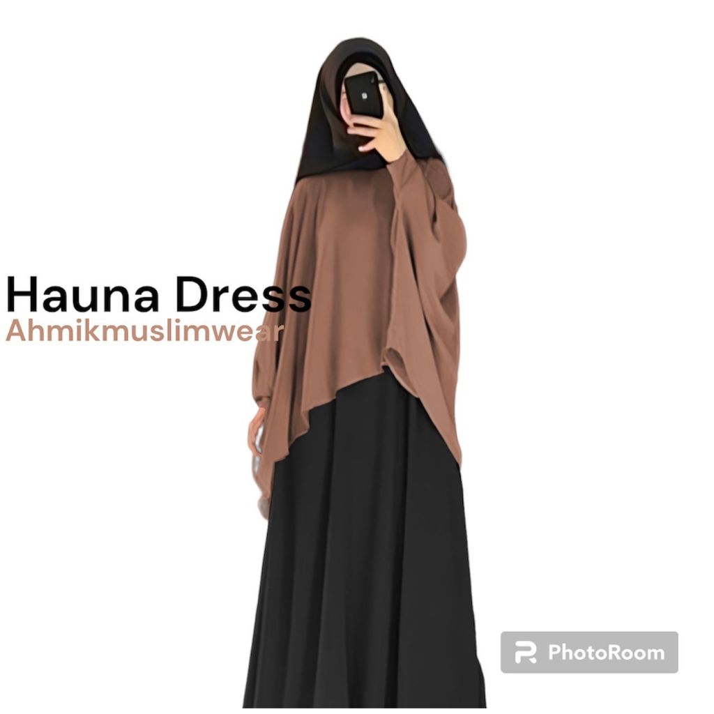 Hauna Dress Gamis Women Casual Boyish Look With Cool Outer Fused
