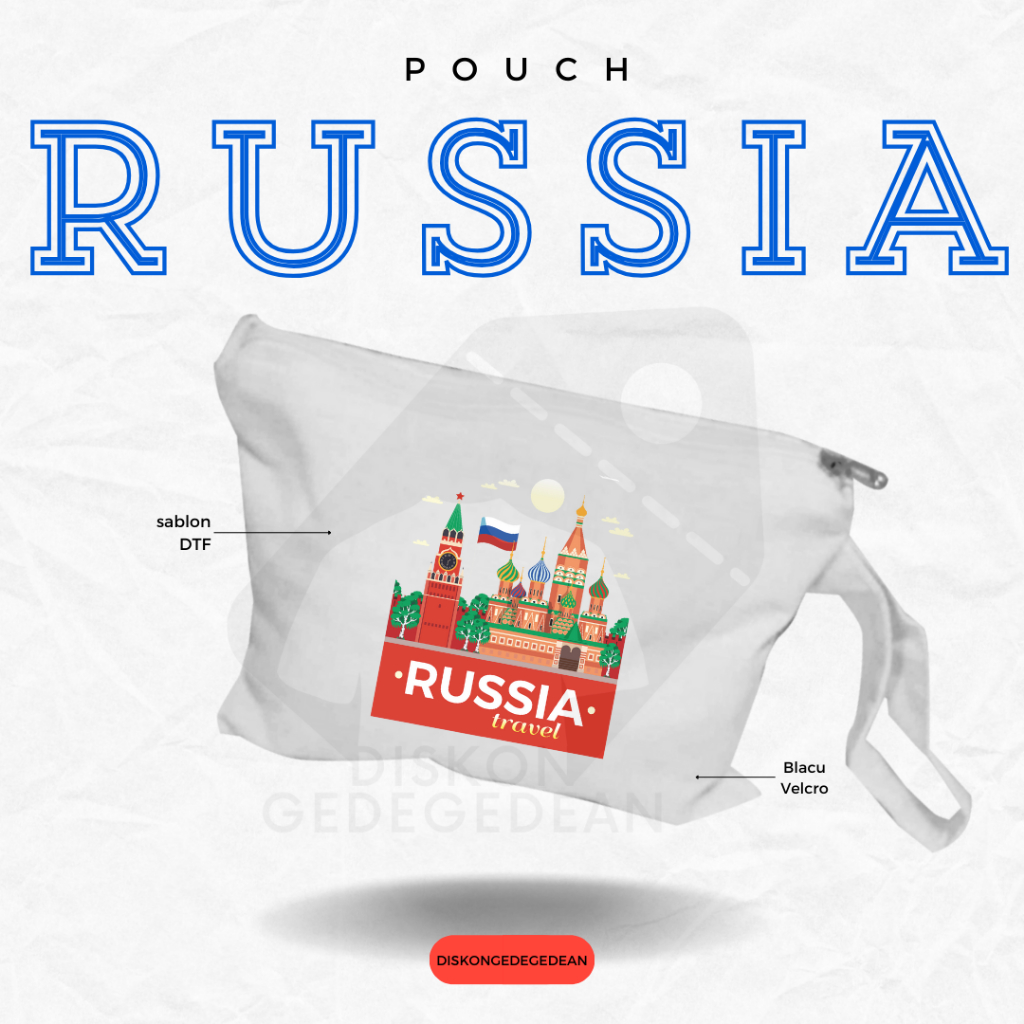 Diskongedean Pouch Russian Souvenir Moscow Wallet By Russia Pouch Sablon Sablon Sogan Type 1