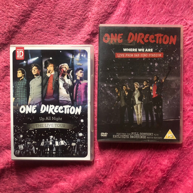 One DIRECT 1D - UP ALL NIGHT (THE LIVE TOUR ) DVD & WHERE WE ARE (LIVE FROM SAN SIRO) DVD OFFICIAL ORIGINAL PRELOVED CD ALBUM MERCHANDISE LOUIS TOMLINSON NIALL HORAN LIAM PAYNE ZAYN MALIK HARRY STYLES