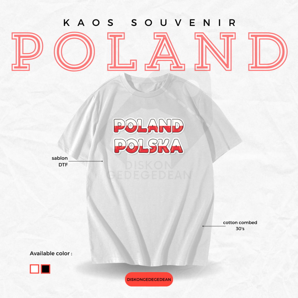 Discountgedean Souvenir T-Shirt Poland/Polish Tshirt By Warsaw Adult Children Many Pictures Variant Type 4