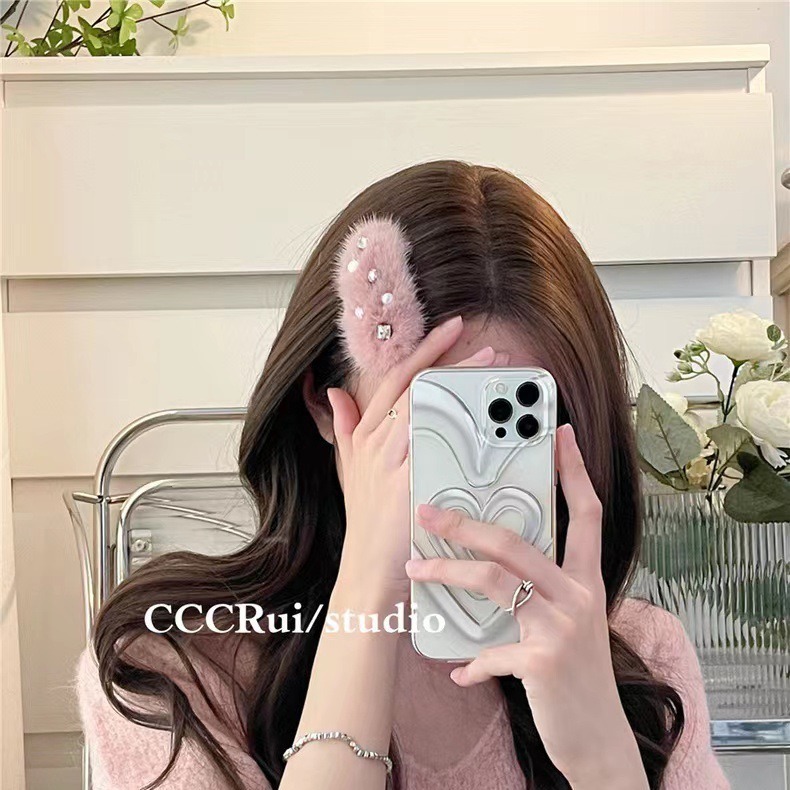 Caliloops Women's Diamond Feather Bangs Hair Clip Korean Style Nance