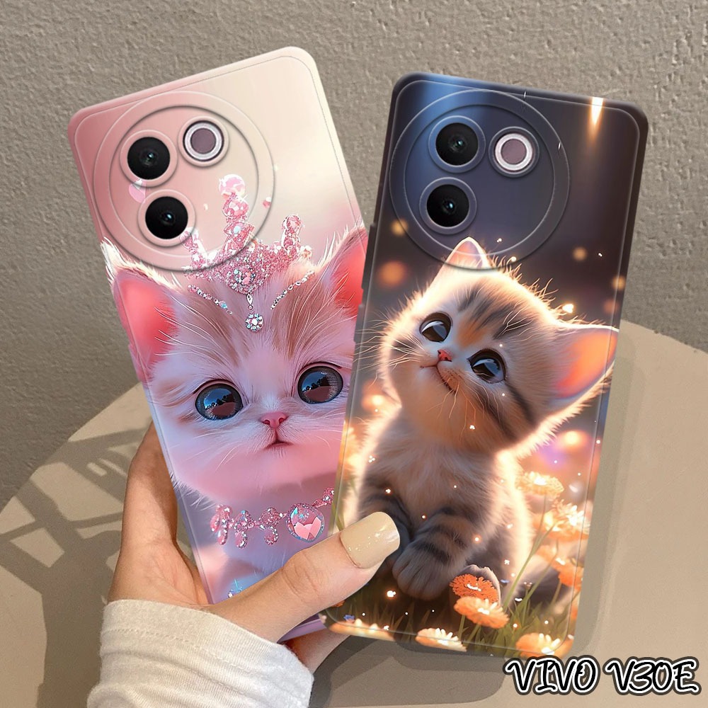 Latest Vivo V30E Case - Vivo V30E Casing (SK05) Fashion Cat Case - Softcase Prokamera Sukacase