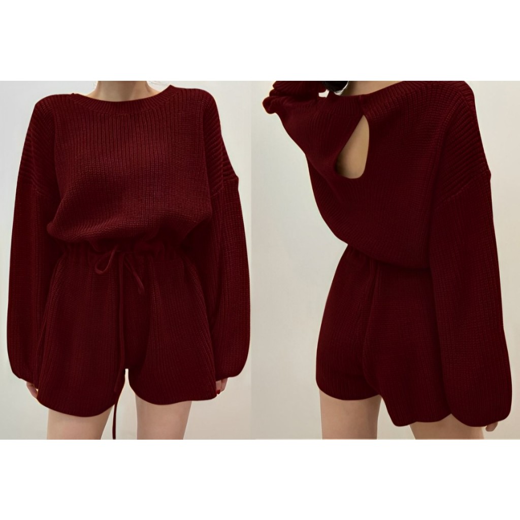 MS Knitted Jumpsuit Overalls Ld 100 - 110 cm P 85 cm B 300 gr Cotton Acrylic 4424 Jumpsuit Woman
