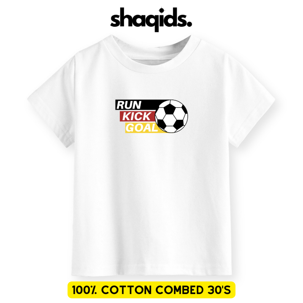 Shaqids Boys T-Shirt Short Sleeve Ball Print Kick Goal Age 1-8 Years