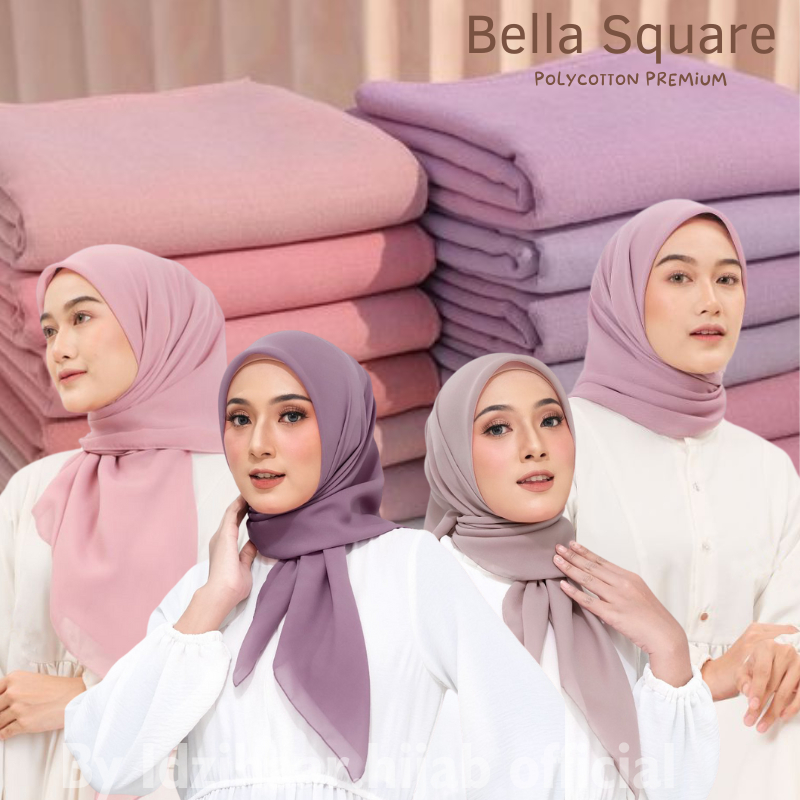 Bella Square Premium Square Hijab 115 x 115 Bella Square Hijab Plain Square Hijab