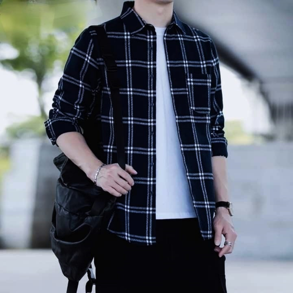 KEMEJA Men's and Women's Flannel Shirts, Long Sleeve Plaid Shirts, Casual Men's Shirts