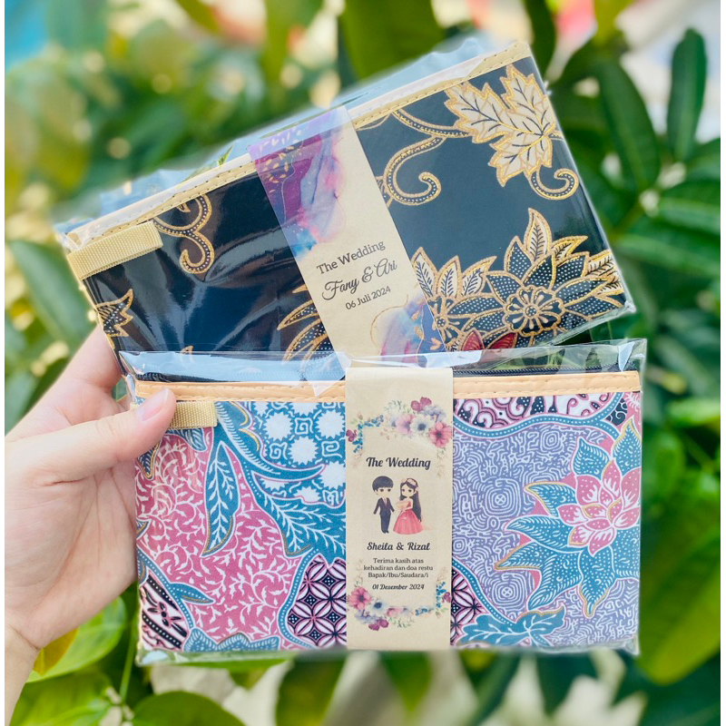 50 Pcs batik pouch souvenirs 19x12cm wedding souvenirs for aqiqah, circumcision, hajj