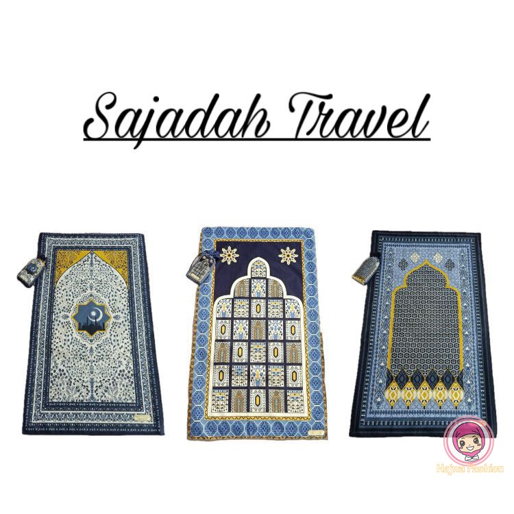 NAJWA - Travel Prayer Rug Travel Prayer Rug pouch Hajj & Umrah souvenir jumbo Prayer Rug Part III ACC