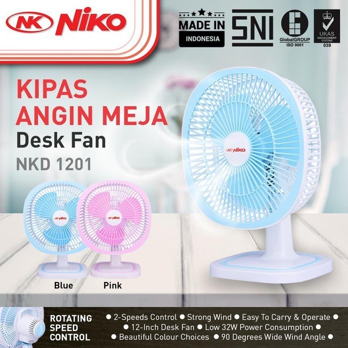 Niko 12 Inch Table fan NKD 1201 Kipas Meja - Desk fan 12" Desk fan NKD1201 NKD 906 fan/