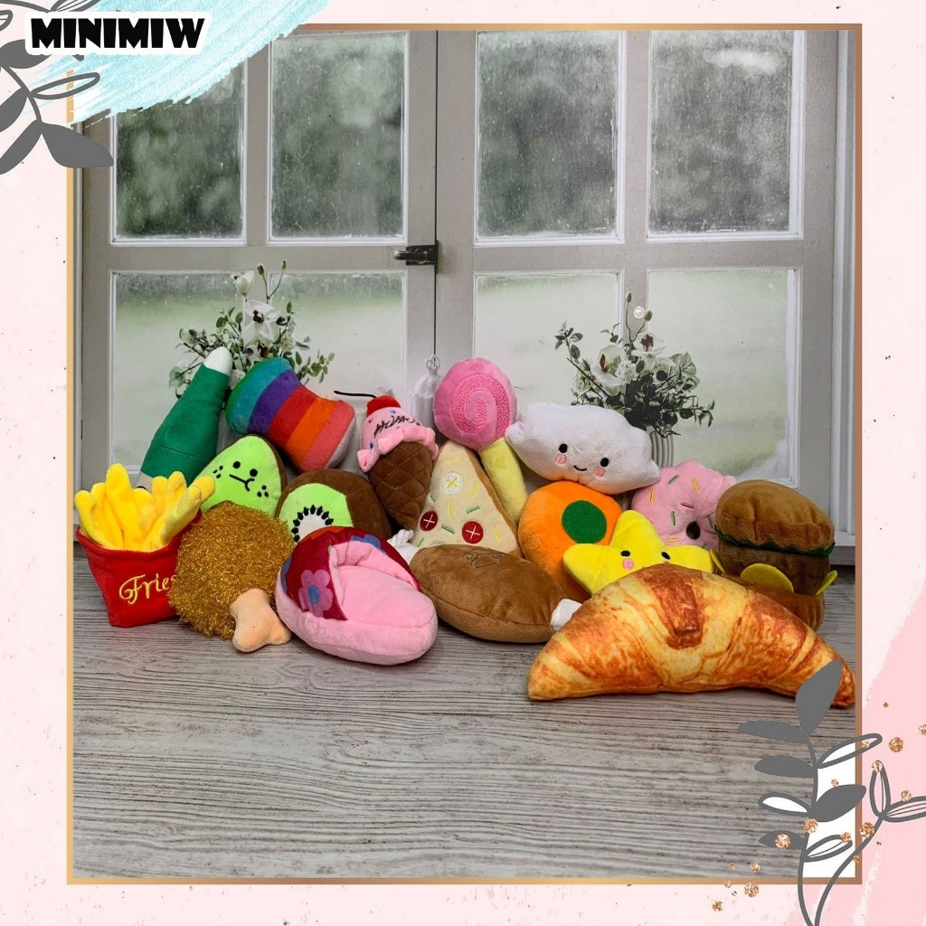 Random ANIMAL Sound DOLL Price MN-1274 DOLL ANIMAL DOG CAT TOY SOUVENIR (Donuts, SOJU, Chicken Thighs, Bananas, Rainbow, Avocado, Lollipop, Cloud, Pumpkin, Star,KIWI)