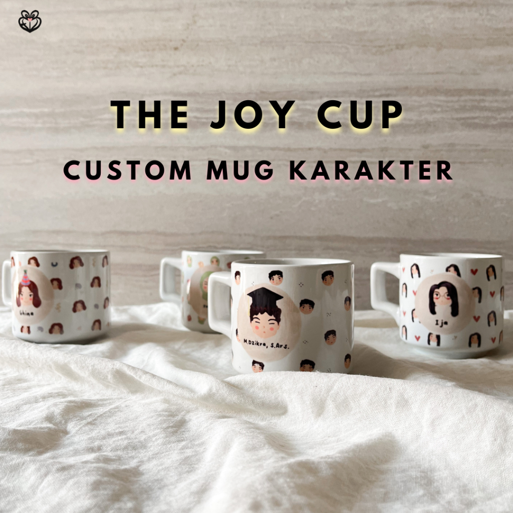 Joy CUP - MUG CUSTOM Character Name HAMPERS Unique Girlfriend Graduation Birthday Gift HAMPERS Glass SOUVENIR