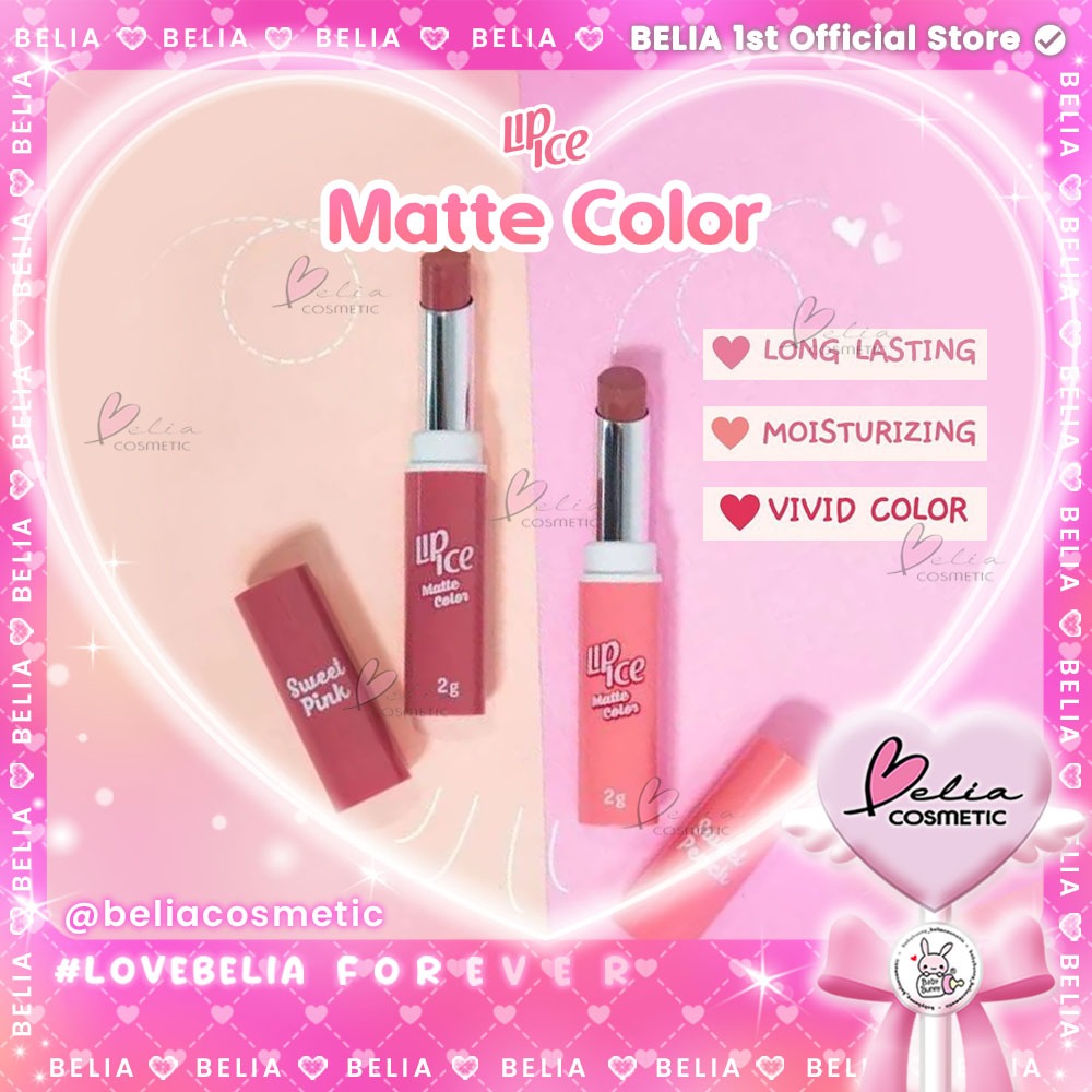 Belia LIP ICE Matte Color Matte Cream with Sakura Extract 2g | Moisturizing lipstick lipcream mate | Rohto