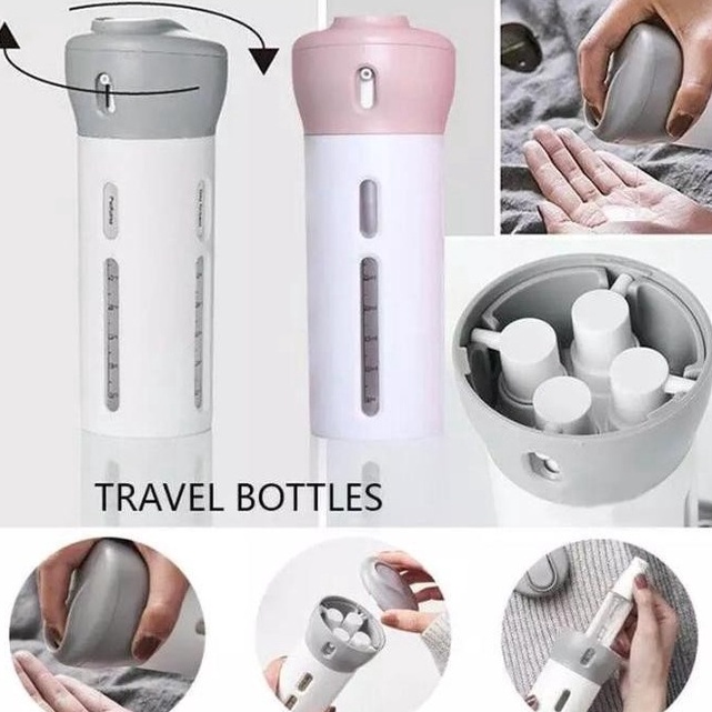 FG2 Travel Bottle Set 4 in 1 5 in 1 Toiletries Kit Bottle Soap Shampoo lotion Hand Sanitizer M Smart Travel Dispenser Bottle 4in1 5in1 Toiletries organizer Toiletries Kit Poble Travel Bottle Toiletries Holder Travel Toiletries Kit Set