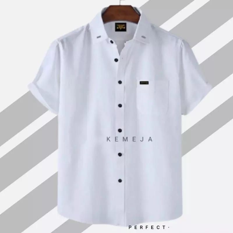 KEMEJA Men's Plain Short Sleeve Shirts Premium Distro M to XXXL