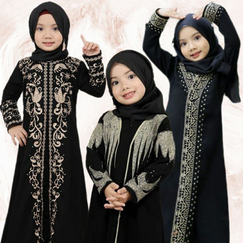 HITAM Collection Of Abaya Saudi Arabia Black Embroidery Kids Kids Material Dannis Great A