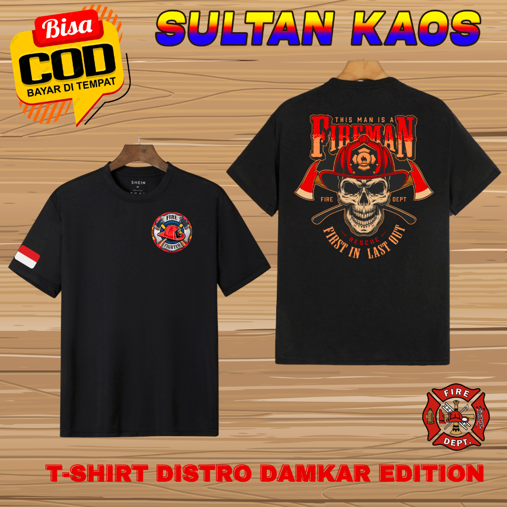 -FIREMAN Sultankaos89 Fire FighterMan Shirt / Firefighter Officer Honor Uniform / Fire Officer Security Uniform / Indonesian Fire Fighter Hero Service Shirt