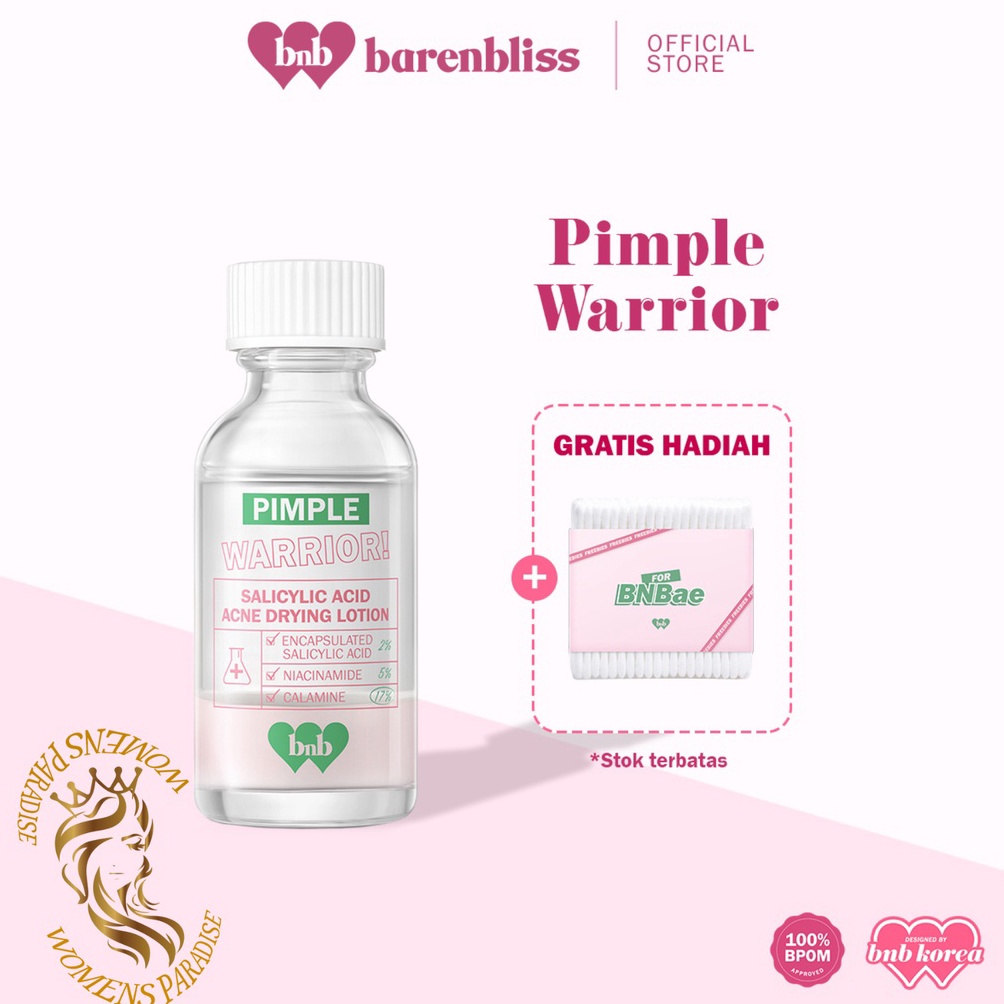 ART X45C FREE GIFT BNB barenbliss Pimple Warrior Salicylic Acid Acne Drying Lotion Acne Spot Treatment Care