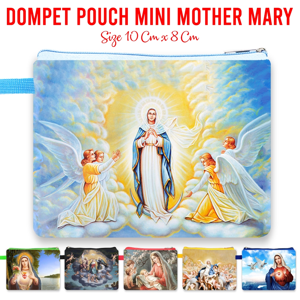 Mini Pouch Wallet Our Lady Mother Mary Catholic Rosary Souvenir